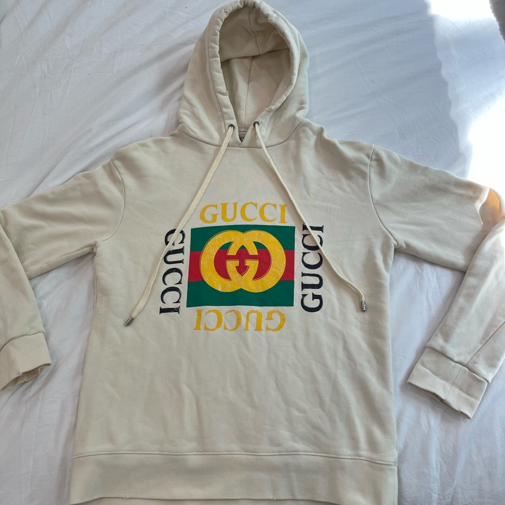 Gucci Cream Hoodie size S excellent pre loved condition